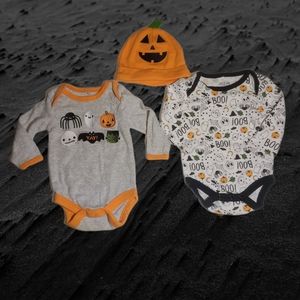 Chick Pea Bodysuit Bundle with Pumpkin Hat
